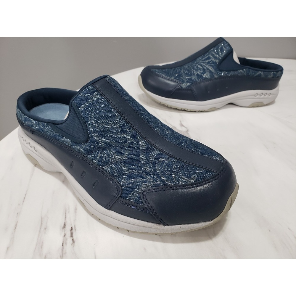 NEW Easy Spirit Women's Traveltime 304 Mule Medium Blue 420 Size 8.5 WW X-wide
